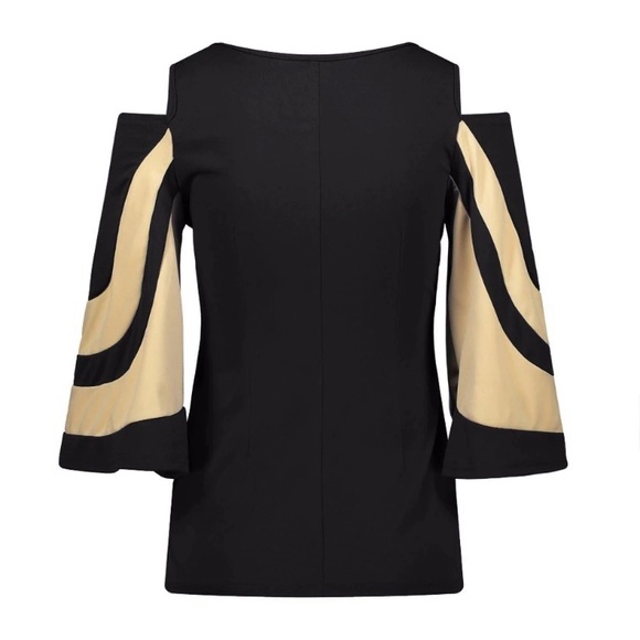 5⭐️RATED❤️ GORGEOUS COLD SHOULDER BLOUSE/BLACK - Picture 6 of 8